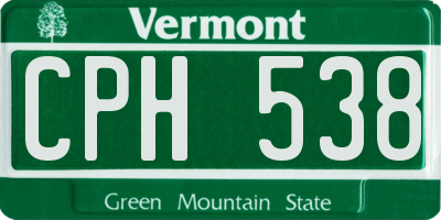 VT license plate CPH538