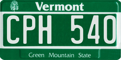 VT license plate CPH540