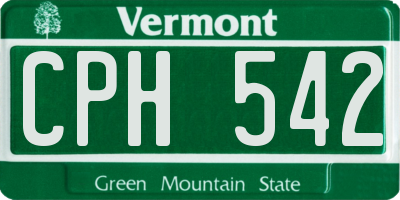 VT license plate CPH542