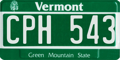 VT license plate CPH543