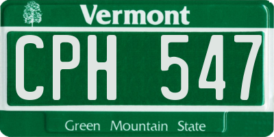 VT license plate CPH547