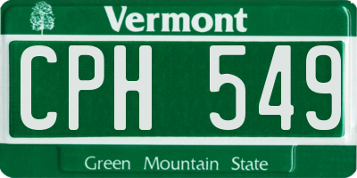 VT license plate CPH549