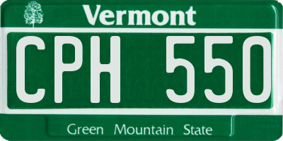 VT license plate CPH550