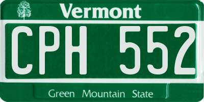 VT license plate CPH552