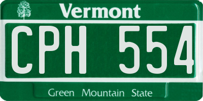 VT license plate CPH554