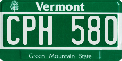 VT license plate CPH580