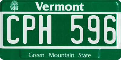 VT license plate CPH596