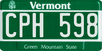 VT license plate CPH598