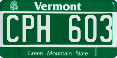 VT license plate CPH603