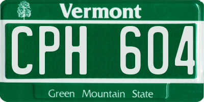 VT license plate CPH604
