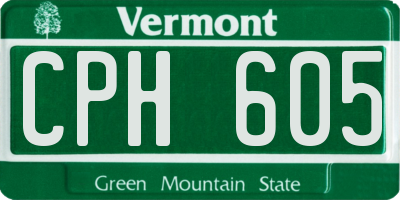 VT license plate CPH605