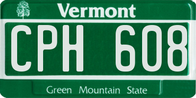 VT license plate CPH608