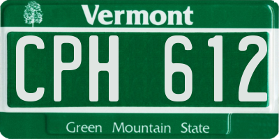 VT license plate CPH612