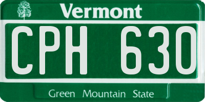 VT license plate CPH630