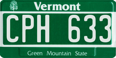 VT license plate CPH633