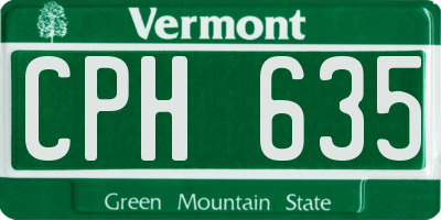 VT license plate CPH635