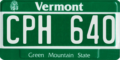 VT license plate CPH640