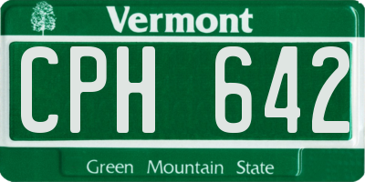 VT license plate CPH642