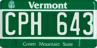 VT license plate CPH643