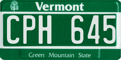 VT license plate CPH645
