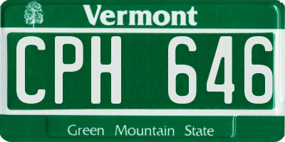 VT license plate CPH646