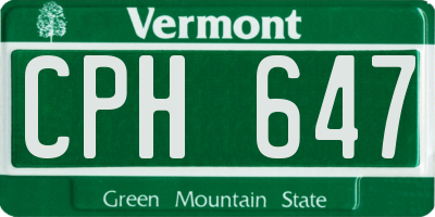 VT license plate CPH647