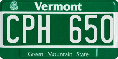 VT license plate CPH650