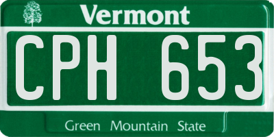 VT license plate CPH653