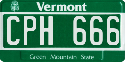 VT license plate CPH666