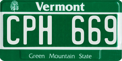 VT license plate CPH669