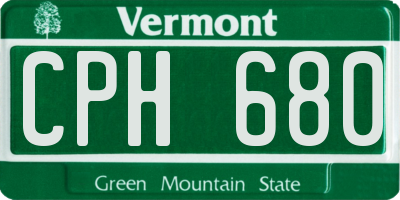VT license plate CPH680