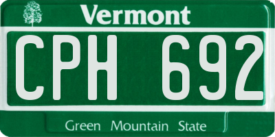 VT license plate CPH692