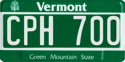 VT license plate CPH700