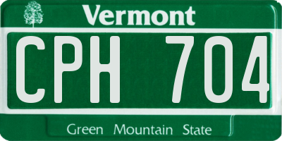 VT license plate CPH704