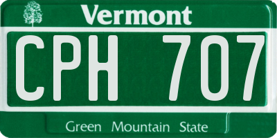 VT license plate CPH707