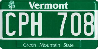 VT license plate CPH708