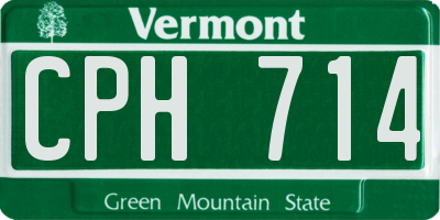 VT license plate CPH714