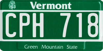 VT license plate CPH718