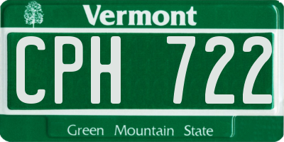 VT license plate CPH722