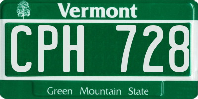 VT license plate CPH728