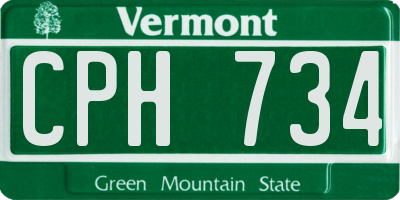 VT license plate CPH734