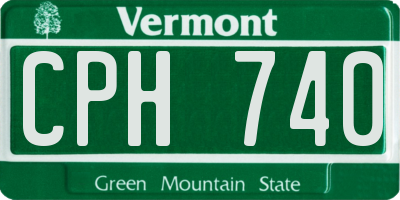 VT license plate CPH740