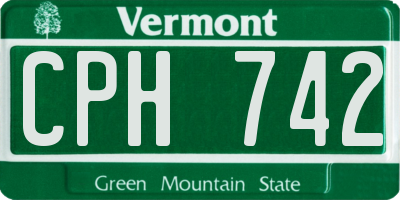 VT license plate CPH742