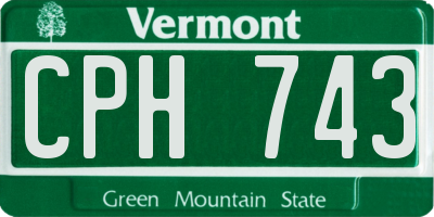 VT license plate CPH743