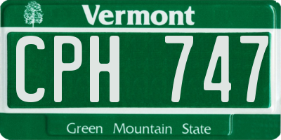 VT license plate CPH747