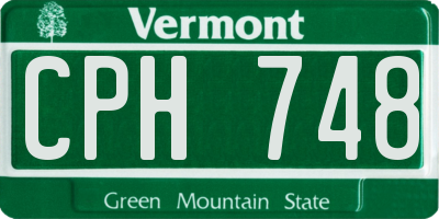 VT license plate CPH748