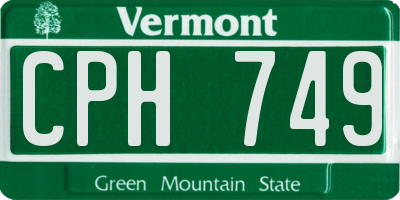 VT license plate CPH749
