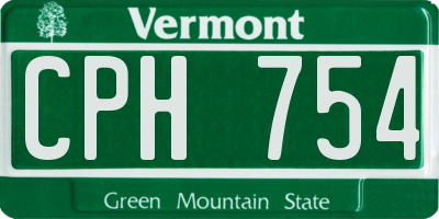 VT license plate CPH754