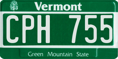VT license plate CPH755