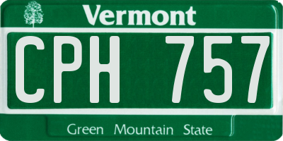 VT license plate CPH757